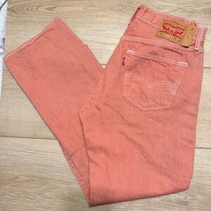 Levi's 501 34X32 Men's Coral Straight Leg Jeans